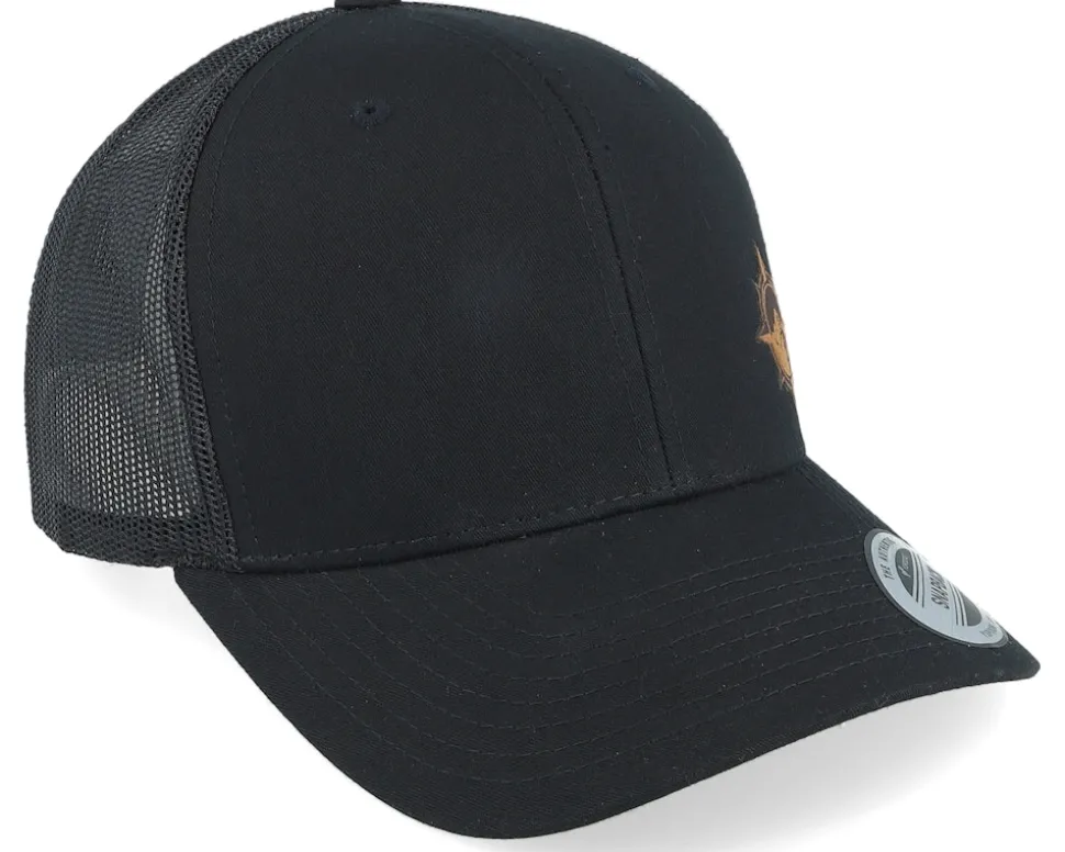 Windrose Mountain Brown Patch Black Trucker - Wild Spirit