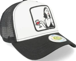 Wine Girl Patch White/Black Trucker - Lucid Smile