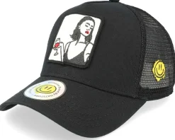 Wine Girl Patch White/Black Trucker - Lucid Smile