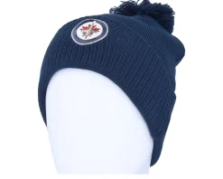 Winnipeg Jets NHL Cuffed Beanie Navy Blue Pom - Adidas