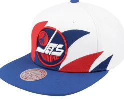 Winnipeg Jets Vintage Sharktooth White/Blue Snapback - Mitchell & Ness