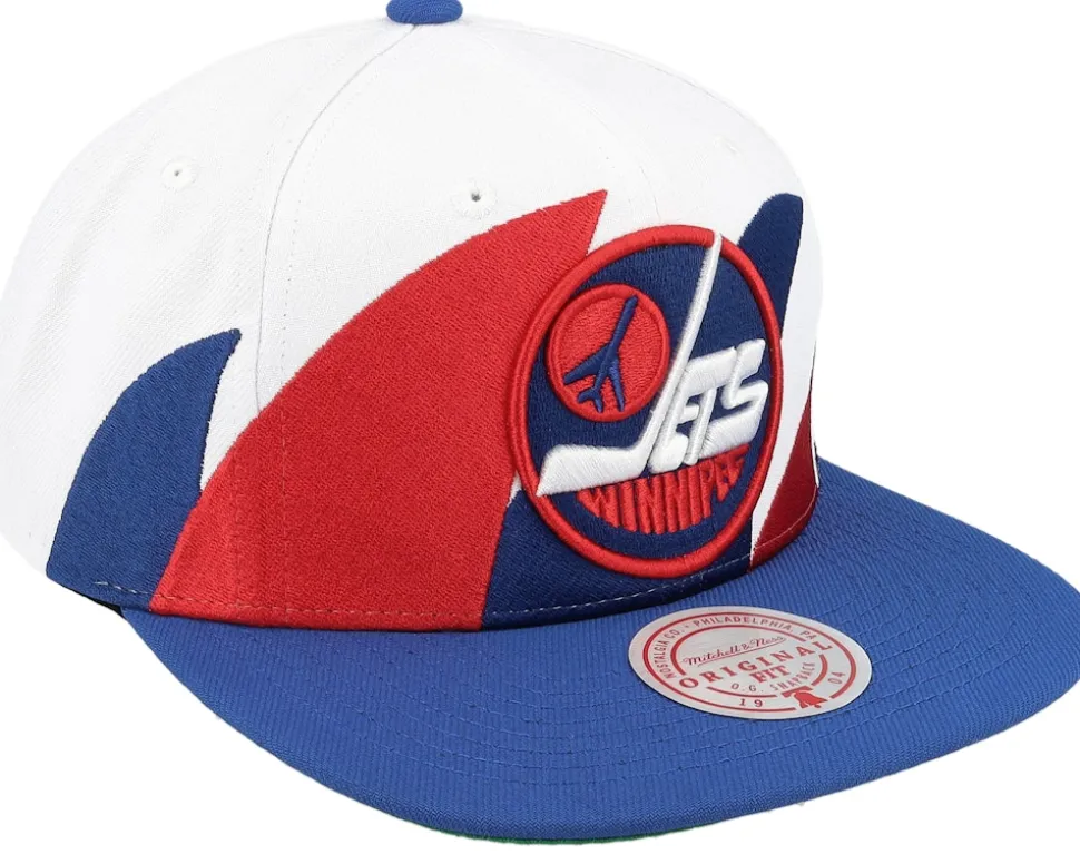 Winnipeg Jets Vintage Sharktooth White/Blue Snapback - Mitchell & Ness