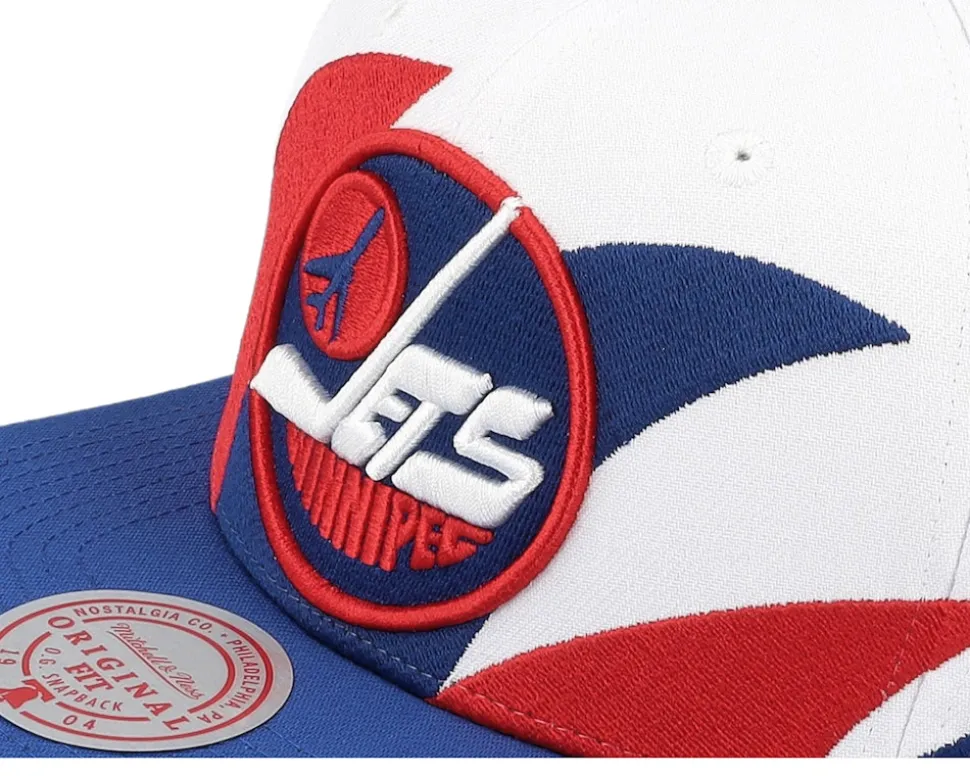Winnipeg Jets Vintage Sharktooth White/Blue Snapback - Mitchell & Ness