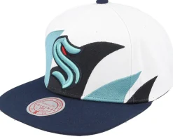 Winnipeg Jets Vintage Sharktooth White/Blue Snapback - Mitchell & Ness