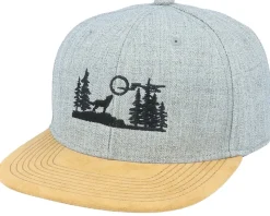 Wolf Nature Silhouette Grey/Suede Snapback - Wild Spirit