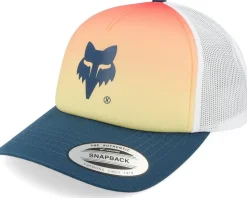 Women Elevated Foam Orange/White/Navy Trucker Hat - Fox