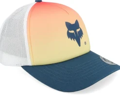 Women Elevated Foam Orange/White/Navy Trucker Hat - Fox