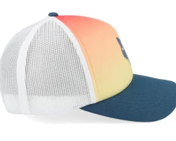 Women Elevated Foam Orange/White/Navy Trucker Hat - Fox