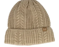 Women Halftime Cable Knit Beanie Camel Cuff - Under Armour