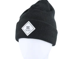 Womens Label Beanie Black Cuff - DC