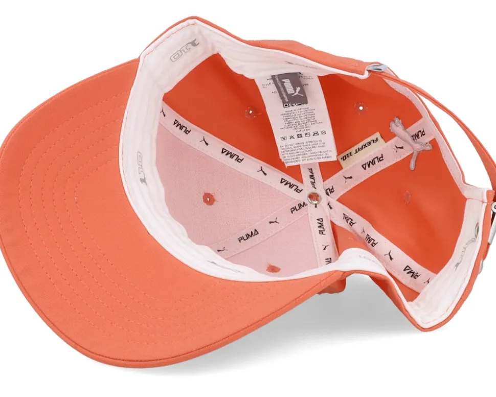 Womens P Cap Hot Coral Bright/White Adjustable - Puma