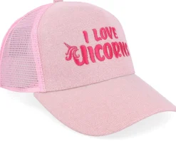 Womens Ponytail I Love Unicorns Sparkle Babypink Trucker - Unicorns