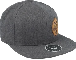 Wood Work Emblem Classic Dark Heather Grey Snapback - Bearded Man