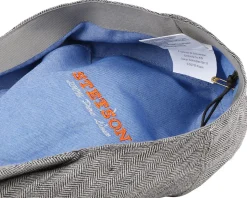 Woodfield Linen Herringbone Flat Cap - Stetson