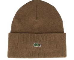 Wool Blend Beanie Brown Cuff - Lacoste