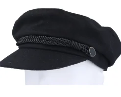 Wool Blend Elbsegler Black Flat Cap - Seeberger