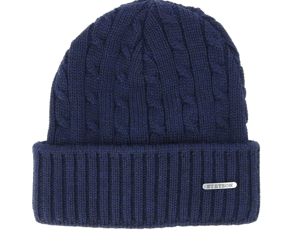Wool Navy Beanie - Stetson
