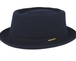 Wool Navy Pork Pie - Stetson