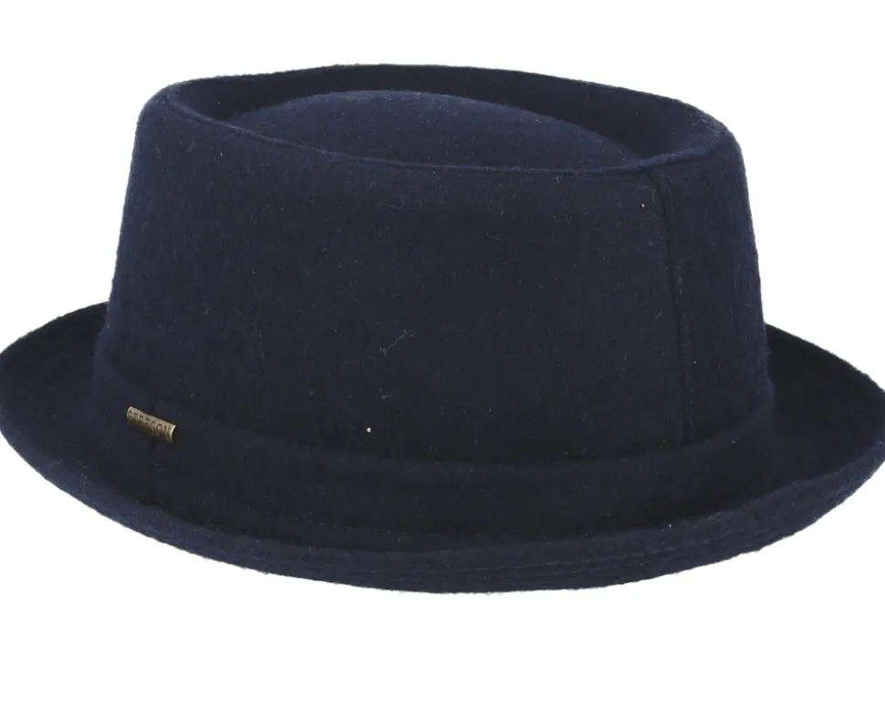 Wool Navy Pork Pie - Stetson
