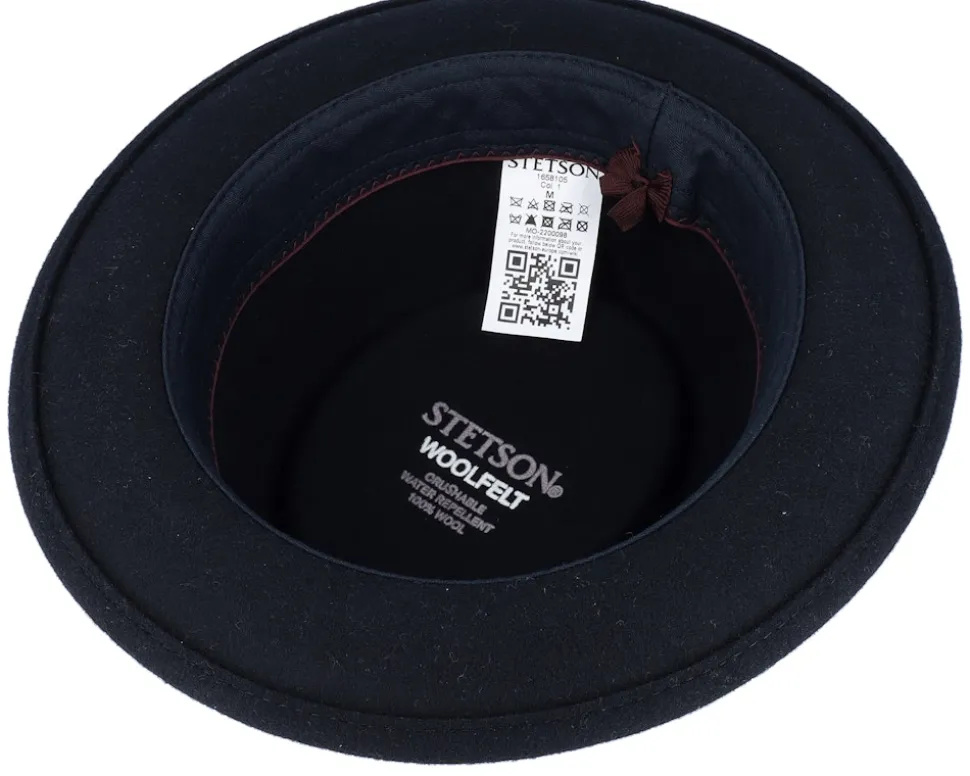 Woolfelt Black Pork Pie - Stetson