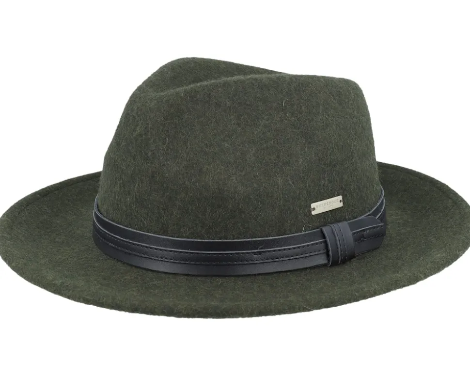 Woolfelt Green/Black Fedora - Seeberger