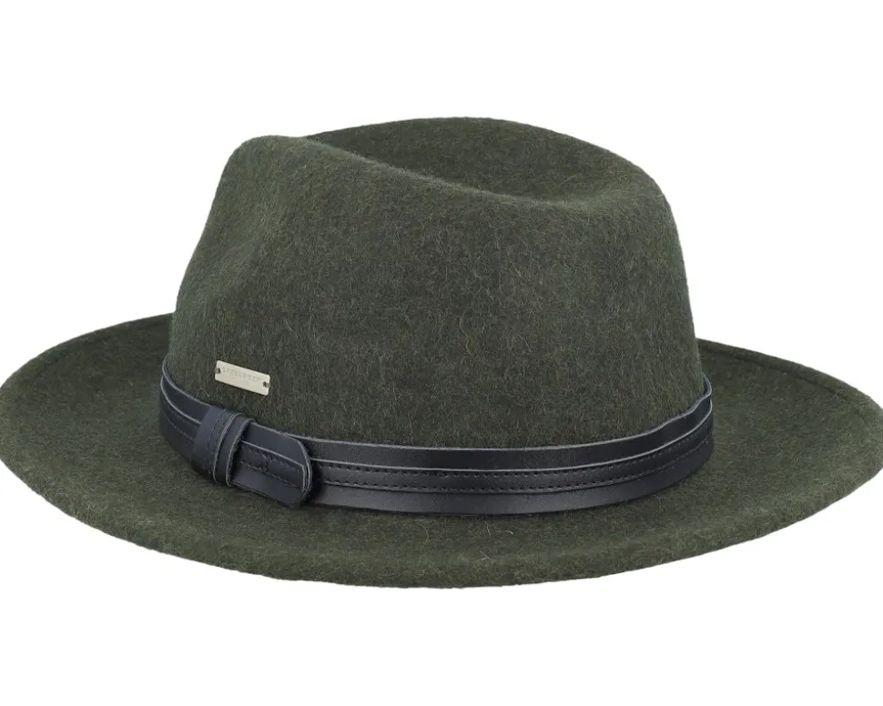 Woolfelt Green/Black Fedora - Seeberger