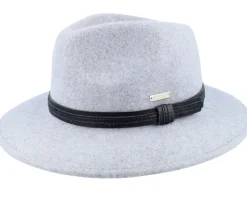 Woolfelt With Black Smoke Gray Fedora - Seeberger
