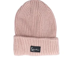 Woven Signature Cozy Beanie Dusty Rose Cuff - Karl Kani