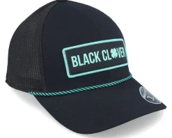 Xander Black/Black Mesh And Hd Print Patch Trucker - Black Clover