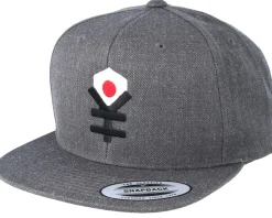 Yen Flag Dark Heather Grey Snapback - Yapan