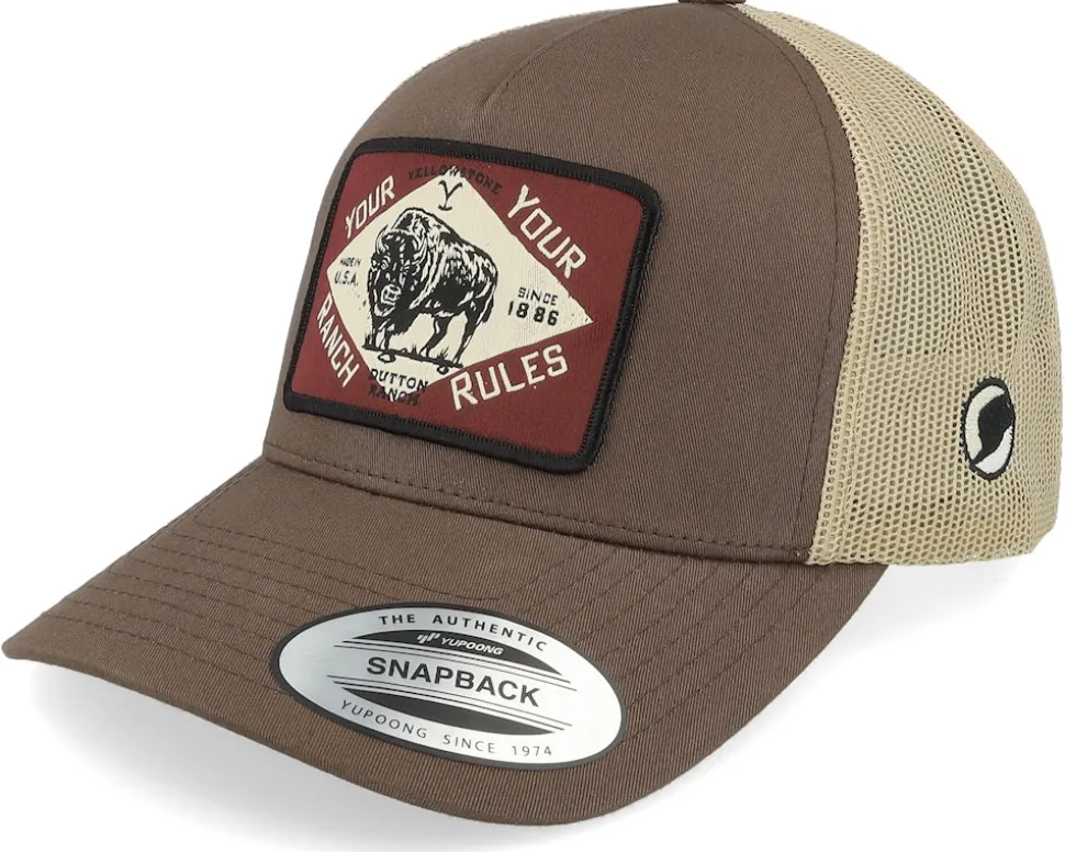 Your Rules Brown/Khaki A-Frame Trucker - Yellowstone